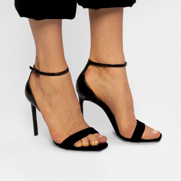 SAINT LAURENT Amber 105 Sandals - Velvet and Patent Leather - Block - 38 - Picture 7 of 8